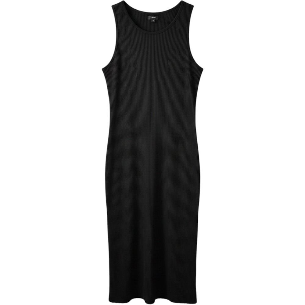 J.Crew Midi Dress Black Ribbed Sleeveless Minimalist Women XL